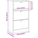 skoskab 63x24x103 cm konstrueret træ hvid