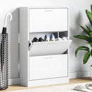 skoskab 63x24x103 cm konstrueret træ hvid