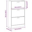 skoskab 63x24x103 cm konstrueret træ sonoma-eg