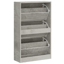 skoskab 63x24x103 cm konstrueret træ betongrå