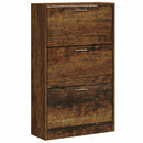 skoskab 63x24x103 cm konstrueret træ røget egetræsfarve