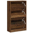 skoskab 63x24x103 cm konstrueret træ røget egetræsfarve