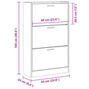 skoskab 63x24x103 cm konstrueret træ røget egetræsfarve