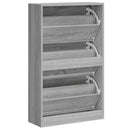 skoskab 63x24x103 cm konstrueret træ grå sonoma-eg