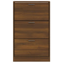 skoskab 63x24x103 cm konstrueret træ brun egetræsfarve