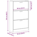 skoskab 63x24x103 cm konstrueret træ brun egetræsfarve