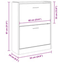 skoskab 63x24x81 cm konstrueret træ sort