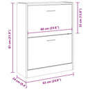 skoskab 63x24x81 cm konstrueret træ sort