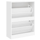 skoreol 63x24x81 cm konstrueret træ hvid højglans