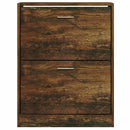 skoskab 63x24x81 cm konstrueret træ røget egetræsfarve