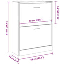 skoskab 63x24x81 cm konstrueret træ røget egetræsfarve