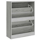 skoskab 63x24x81 cm konstrueret træ grå sonoma-eg