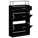 skoskab 63x24x104 cm konstrueret træ sort