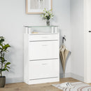 skoreol 63x24x104 cm konstrueret træ hvid højglans