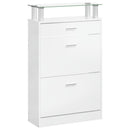 skoreol 63x24x104 cm konstrueret træ hvid højglans