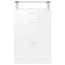 skoreol 63x24x104 cm konstrueret træ hvid højglans