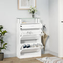 skoreol 63x24x104 cm konstrueret træ hvid højglans