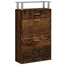 skoskab 63x24x104 cm konstrueret træ røget egetræsfarve