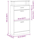 skoskab 63x24x104 cm konstrueret træ røget egetræsfarve