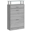 skoskab 63x24x104 cm konstrueret træ grå sonoma-eg