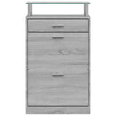 skoskab 63x24x104 cm konstrueret træ grå sonoma-eg
