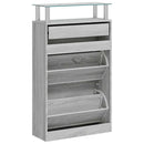 skoskab 63x24x104 cm konstrueret træ grå sonoma-eg