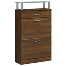 skoskab 63x24x104 cm konstrueret træ brun egetræsfarve