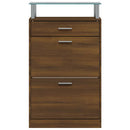skoskab 63x24x104 cm konstrueret træ brun egetræsfarve