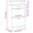 skoskab 63x24x104 cm konstrueret træ brun egetræsfarve