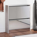 skoskab med spejl 2 hylder 63x17x67 cm betongrå