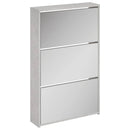 skoskab med spejl 3 hylder 63x17x102,5 cm betongrå