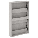skoskab med spejl 3 hylder 63x17x102,5 cm betongrå