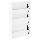 skoskab med spejl 3-lags højglans hvid 63x17x102,5 cm