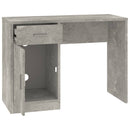 skrivebord med skuffe og skab 100x40x73 cm konstrueret træ grå