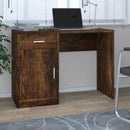 skrivebord med skab 100x40x73 cm konstrueret træ røget egetræ