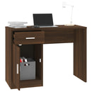 skrivebord med skab 100x40x73 cm konstrueret træ brunt egetræ