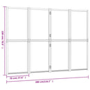 4-panels rumdeler 280x180 cm sort