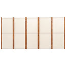 5-panels rumdeler 350x180 cm cremefarvet