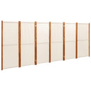 6-panels rumdeler 420x180 cm cremefarvet