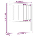 sengegærde 106x4x100 cm massivt fyrretræ sort
