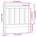 sengegærde 96x4x100 cm massivt fyrretræ sort