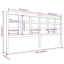 sengegærde 205,5x4x100 cm massivt fyrretræ sort