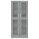 vitrineskab 82,5x30,5x185 cm konstrueret træ grå sonoma-eg
