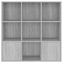 bogreol 98x30x98 cm grå sonoma-eg