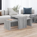 sofabordssæt 100x48x40 cm konstrueret træ grå sonoma-eg