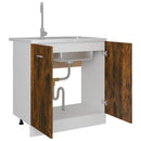 bundskab til vask "Lyon" røget eg 80x46x81,5 cm konstrueret træ