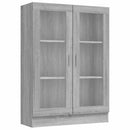 vitrineskab 82,5x30,5x115 cm konstrueret træ grå sonoma-eg