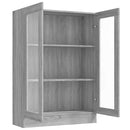 vitrineskab 82,5x30,5x115 cm konstrueret træ grå sonoma-eg