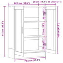 vitrineskab 82,5x30,5x115 cm konstrueret træ grå sonoma-eg