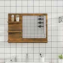 badeværelsesspejl 60x10,5x45 cm konstrueret træ røget egetræ